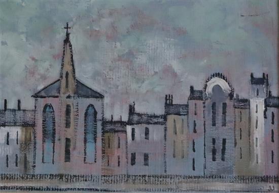 Jack Jones (1922-1993) Swansea Docks 12 x 17cm